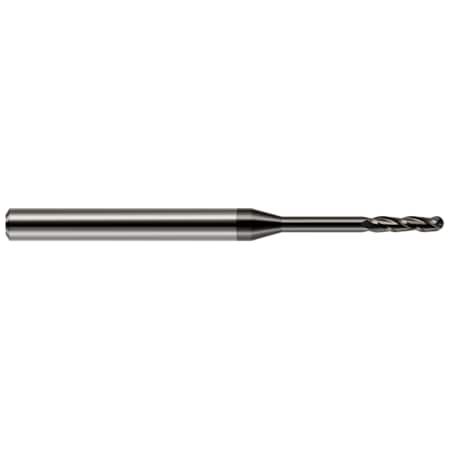 Harvey Tool Miniature End Mill - Ball - Long Reach, Long Flute, 0.0350" 10235